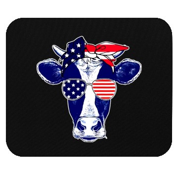 Discover American Cows Farmer Patriotic Cow Mouse Pads 4th