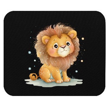 Discover Sweet Pastel Lion Drawing Mouse Pads