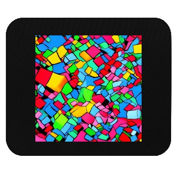 Discover ABSTRACT PAINTING COLORFULL WATERBASE CUBE BLACK Mouse Pads