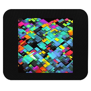 Discover ABSTRACT PAINTING basecolor WATERBASE cube BLACK Mouse Pads