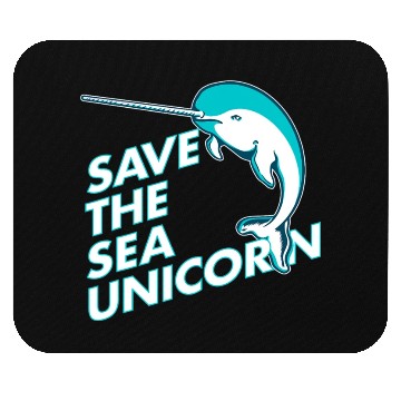 Discover Funny Save the Sea Unicorn Narwhal Mouse Pads