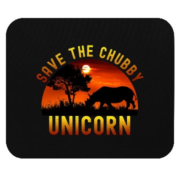 Discover Funny Rhino Chibby Unicorns Save The Chubby Mouse Pads