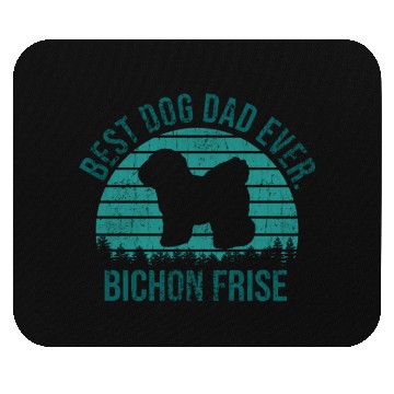 Discover Best Dog Dad Ever Bichon Frise Dog Gift for Men Mouse Pads