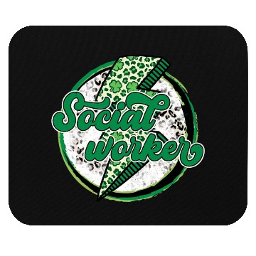 Discover Leopard Lightning Shamrock Social Worker Day Mouse Pads