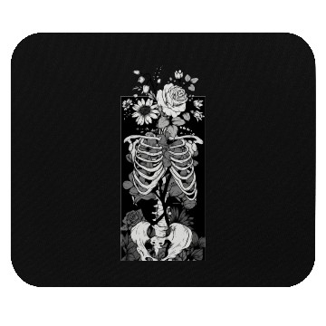 Discover Gothic Flower And Bones Mouse Pads
