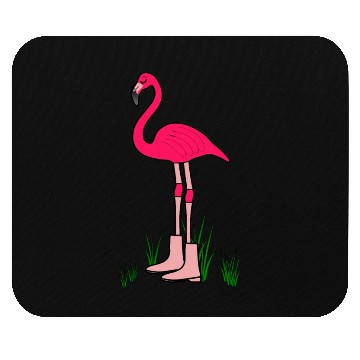 Discover Flamingo with boots art animal print bird pink Mouse Pads