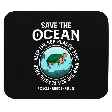 Discover Save The Ocean Keep The Sea Plastic Free Turtle Mouse Pads