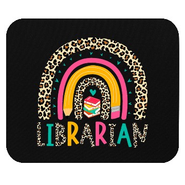 Discover Librarian Boho Rainbow Leopard Back To School Mouse Pads
