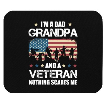 Discover Im A Dad Grandpa Veteran Nothing Scares Mouse Pads