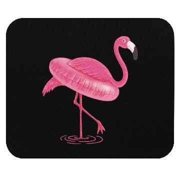 Discover Flamingo Swimming Circle Mouse Pads