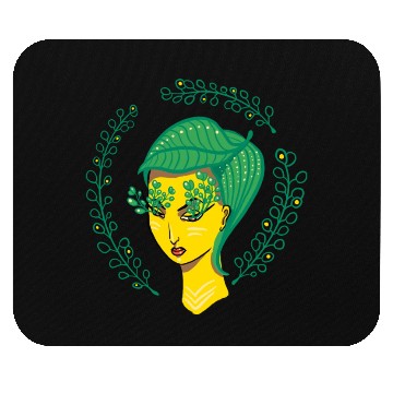 Discover Hello Spring Green Witch Mother Nature Mouse Pads