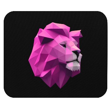 Discover Lion pink Low Poly Art Mouse Pads