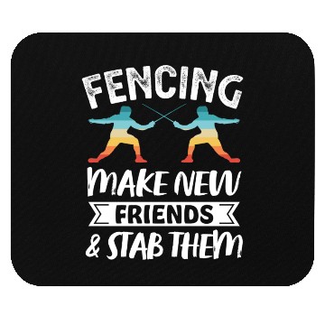 Discover Funny Retro Fencing Make Friends Stab Them Mouse Pads