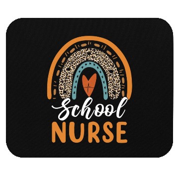 Discover School Nurse Rainbow Leopard Print Nursing Back to Mouse Pads