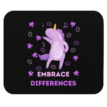 Discover Embrace differences dancing unicorn Autism Mouse Pads