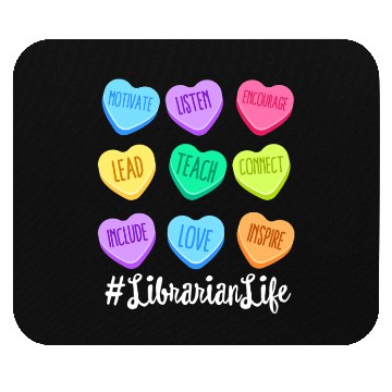Discover Librarian Life Teacher Valentines Day Pastel Candy Mouse Pads