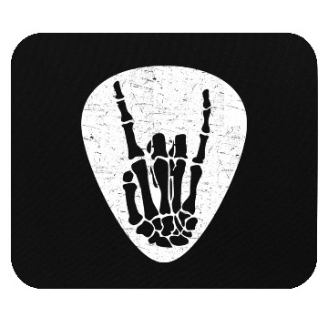 Discover Cool Rock And Roll Skeleton Hand On A Guitar Pick Mouse Pads
