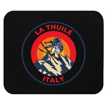 Discover Vintage Cool Skiing in La Thuile Italy Sunset Mouse Pads