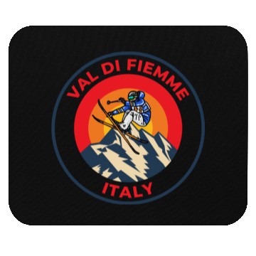 Discover Vintage Cool Skiing in Val Di Fiemme Italy Sunset Mouse Pads