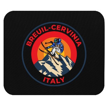 Discover Vintage Cool Skiing Breuil Cervinia Italy Sunset Mouse Pads