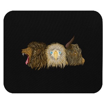 Discover Three wild animals Lion Eagle and Ox Mouse Pads