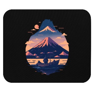 Discover Serene Mount Fuji Sunset Peaceful River Scenery Mouse Pads