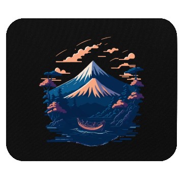 Discover Serene Mount Fuji Sunset Peaceful River Scenery Mouse Pads