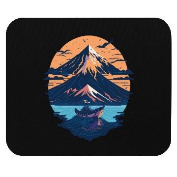 Discover Serene Mount Fuji Sunset Peaceful River Scenery Mouse Pads