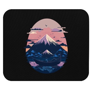 Discover Serene Mount Fuji Sunset Peaceful River Scenery Mouse Pads