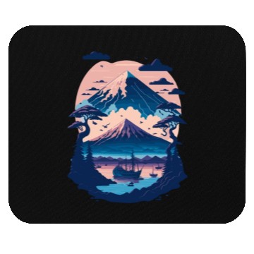 Discover Serene Mount Fuji Sunset Peaceful River Scenery Mouse Pads