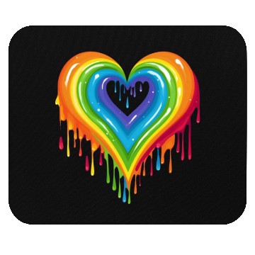 Discover Queer Pride: Colorful Heart for LGBT, Supporting Mouse Pads