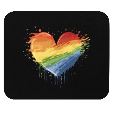 Discover Love Conquers All: LGBTQ+ Rainbow Heart Embracing Mouse Pads