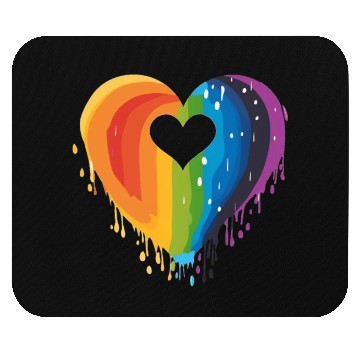Discover LGBTQ+ Allies: Rainbow Heart, Celebrating Mouse Pads