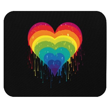 Discover Queer & Loving It: LGBT Rainbow Heart, Supporting Mouse Pads