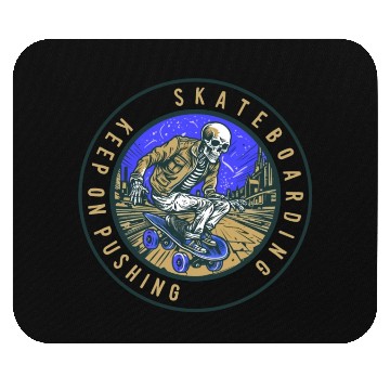 Discover Skull Skeleton Skateboard Skater Gift Idea Mouse Pads