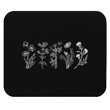 Discover Wildflower Mouse Pads, Wild Flowers Mouse Pads, Line Art