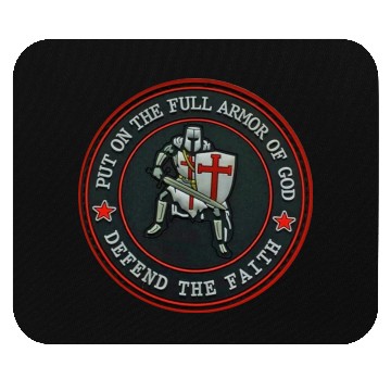 Discover Armor Of God Defender Of Faith Mouse Pads