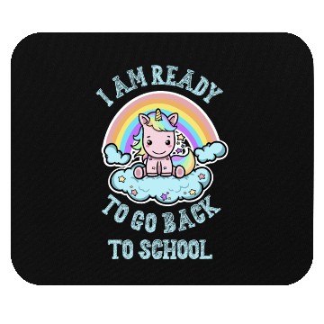 Discover Ready to Go Back to School Kawaii Unicorn Rainbow Mouse Pads