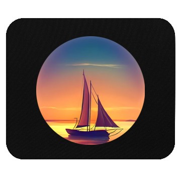 Discover Sailboat sunset design Mouse Pads