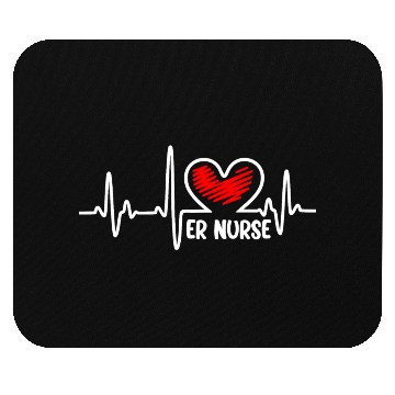 Discover ER Nurse, heart beat Mouse Pads