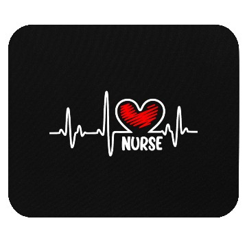 Discover Nurse, heart beat Mouse Pads