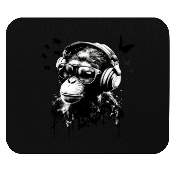 Discover Monkey with Headphone Mouse Pads