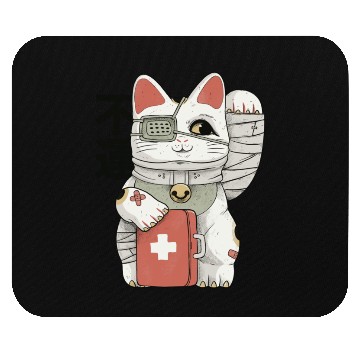 Discover Unlucky White Cat Mouse Pads
