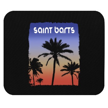 Discover Saint Barts Sunset Vacation Souvenir Palm Tree Mouse Pads