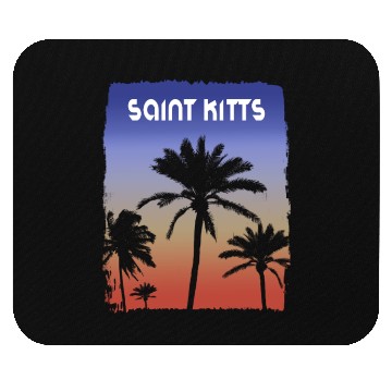 Discover Saint Kitts Sunset Vacation Souvenir Palm Tree Mouse Pads
