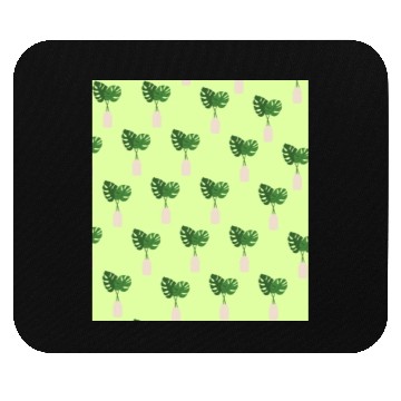Discover Green Tropical Palm Leaves In A Grey Vessel Mouse Pads