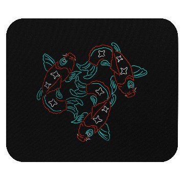 Discover Neon Koi Fish Mouse Pads