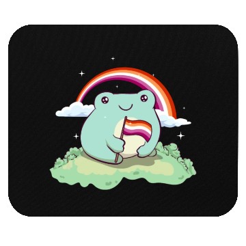 Discover Lesbian Pride Flag Cute Frog Subtle LGBTQ Mouse Pads
