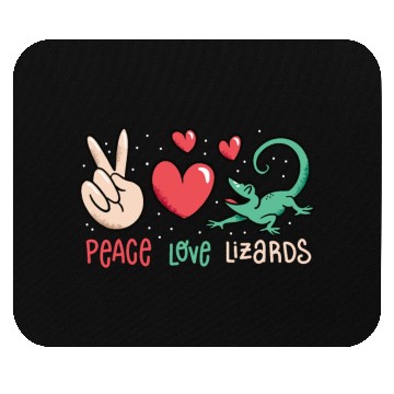 Discover Peace love lizards cute lizard lover quote Mouse Pads