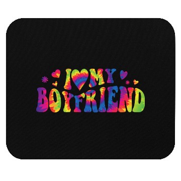Discover I Love My Boyfriend Groovy Red Heart My Boyfriend Mouse Pads